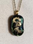 Dragon Iridescent Fused Glass Pendant (#FD4G)