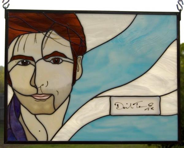 David Tennant ORIGINAL AUTOGRAPH Stained Glass Panel Commission picture