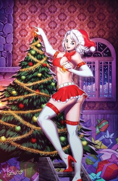 White Widow #3 - NAUGHTY Christmas VIRGIN Variant Cover Edition - Genzoman picture