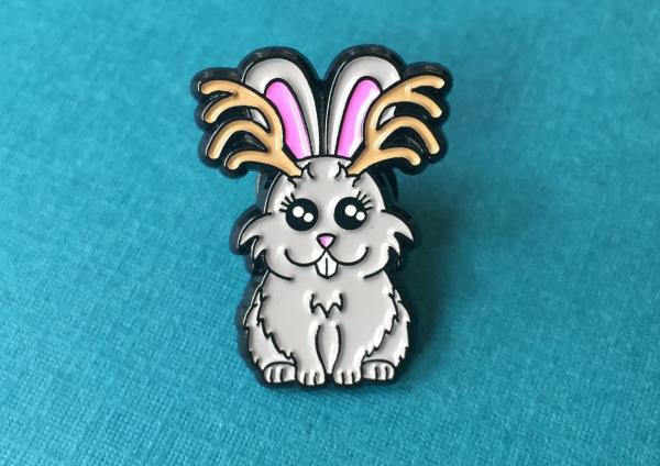 Jackalope Soft Enamel Pin 1" picture