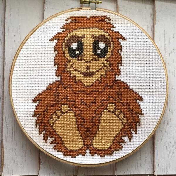 Bigfoot Sasquatch Counted Cross Stitch DIY KIT