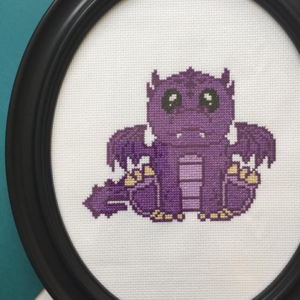 Purple Dragon Counted Cross Stitch DIY KIT