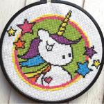Badass Unicorn Counted Cross Stitch DIY KIT