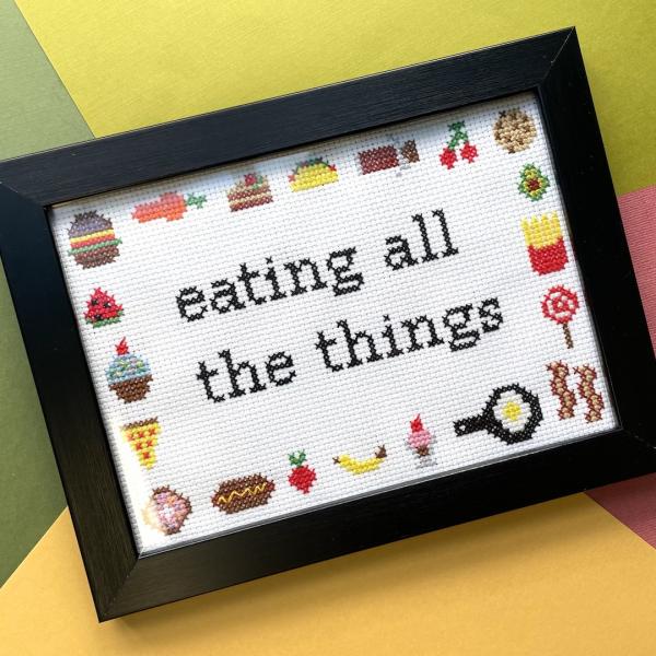 Eating All The Things Counted Cross Stitch Kit picture