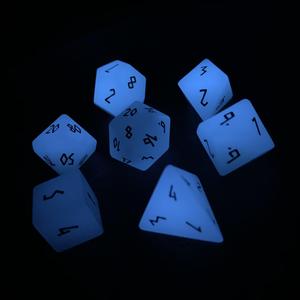 Blue Glow Stone RPG Set Gemstone Dice picture