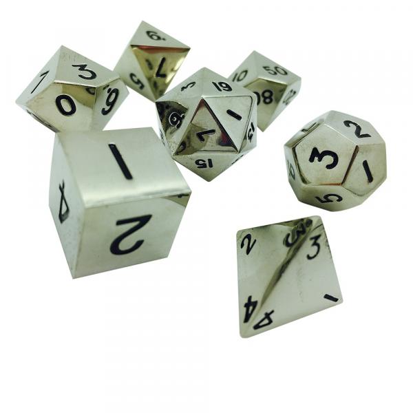 Chainmail Silver RPG Set Metal Dice
