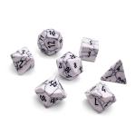 White Howlite Black Font RPG Set Gemstone Dice