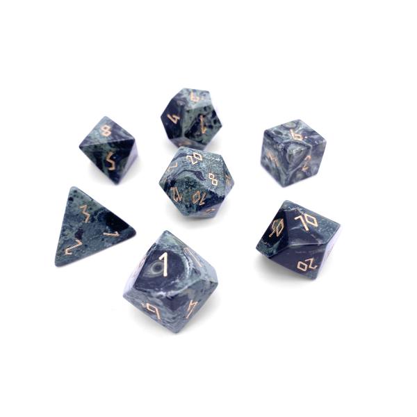 Crocodile Jasper RPG Set Gemstone Dice