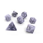 White Labradorite RPG Set Gemstone Dice