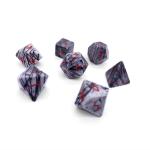 Black Network Agate RPG Set Gemstone Dice