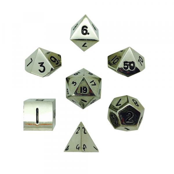Chainmail Silver RPG Set Metal Dice picture