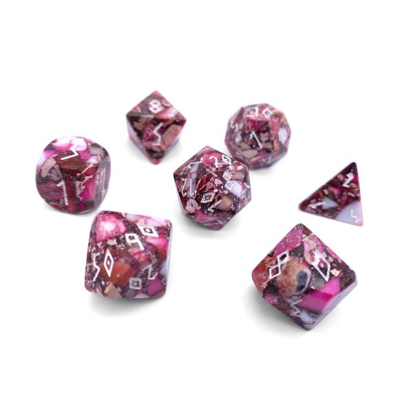 Pyrite Red Imperial Jasper RPG Set Gemstone Dice picture