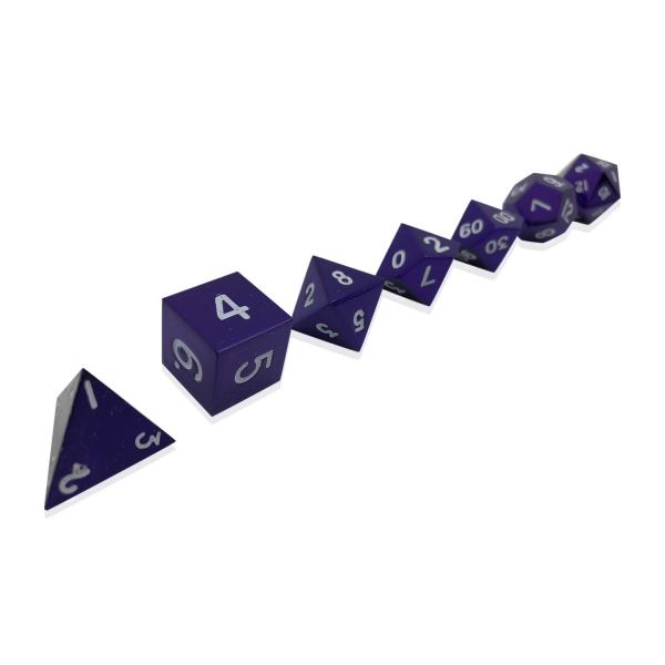 Bardic Purple RPG Set Metal Dice picture