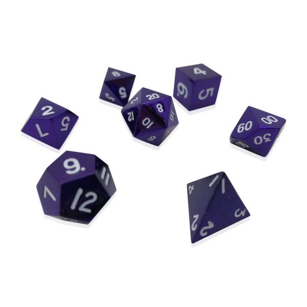 Bardic Purple RPG Set Metal Dice