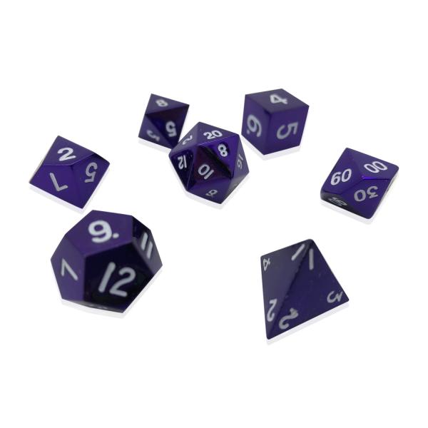 Bardic Purple RPG Set Metal Dice