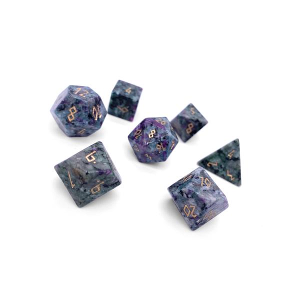 Ruby Zoisite RPG Set Gemstone Dice