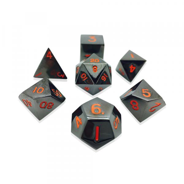 Black Lava RPG Set Metal Dice picture