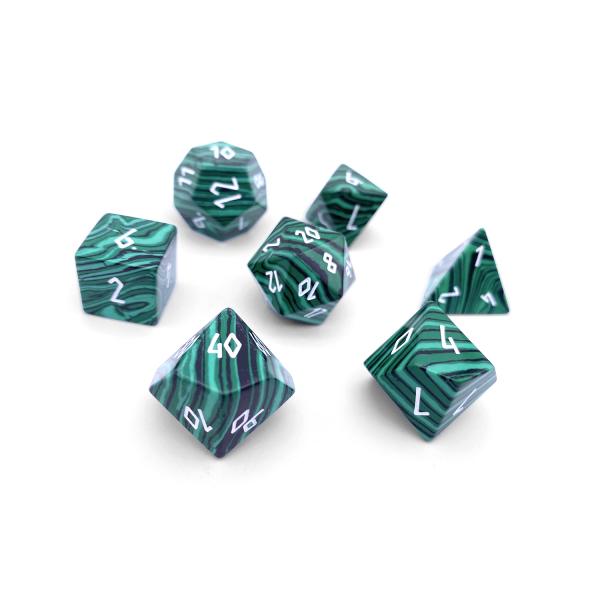 Malachite RPG Set Gemstone Dice picture