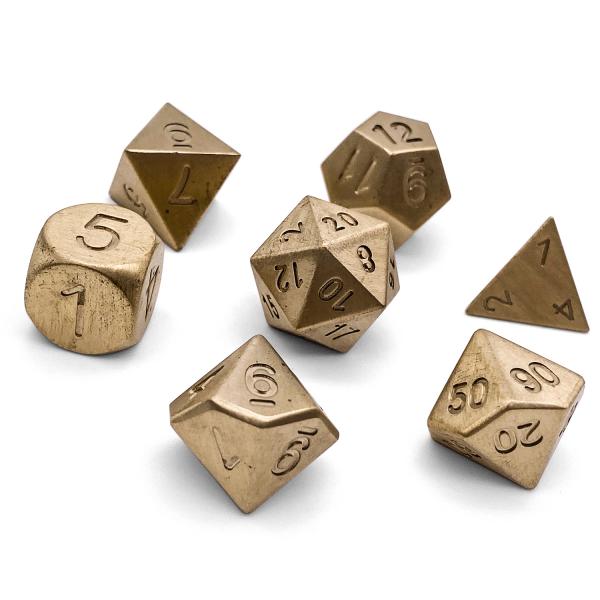 Brass RPG Set True Metal Dice picture