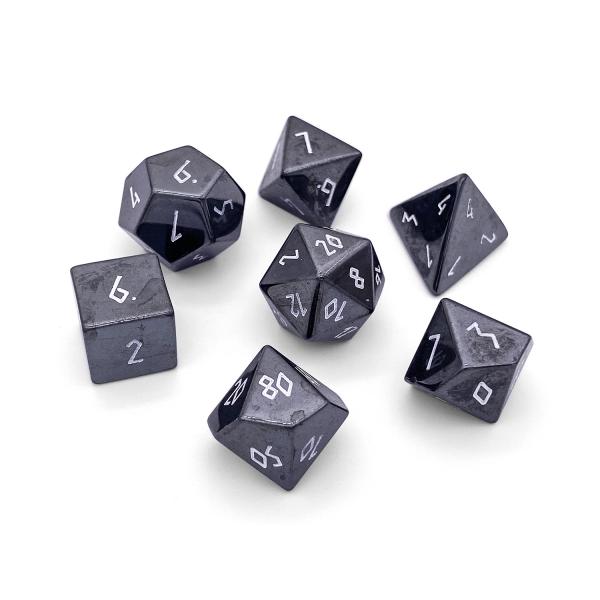 Hematite RPG Set Gemstone Dice picture