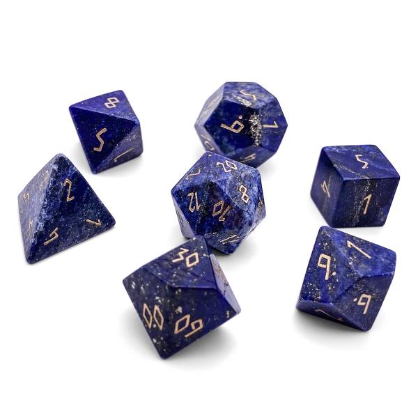 Lapis Lazuli RPG Set Gemstone Dice picture