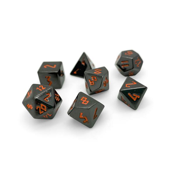 Black Lava RPG Set Metal Dice picture