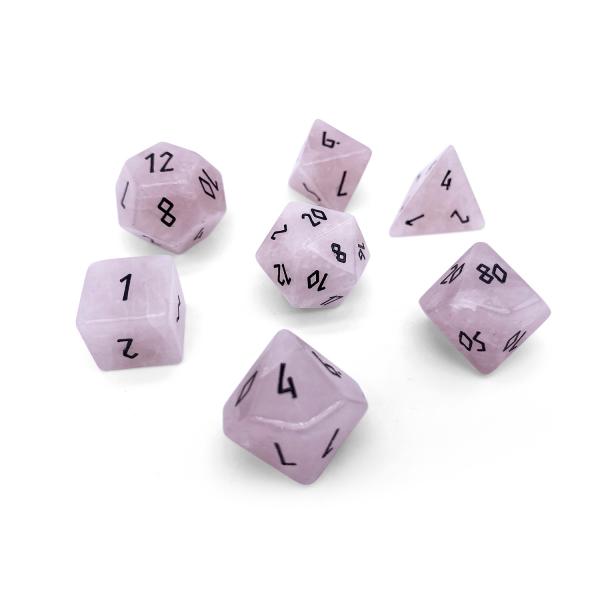 Rose Quartz RPG Set Gemstone Dice picture