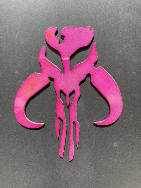 Star Wars Mandalorian Crest Metal Art, Small Purple