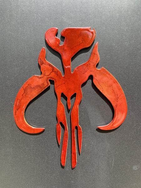 Star Wars Mandalorian Crest Metal Art, Small Red