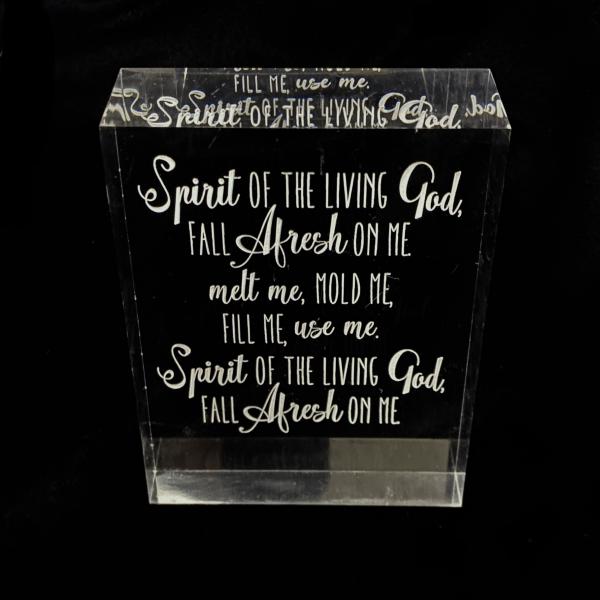Spirit of the Living God Acrylic Brick