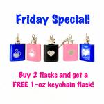 Keychain flask (1-oz) FREE with purchase of 2 flasks