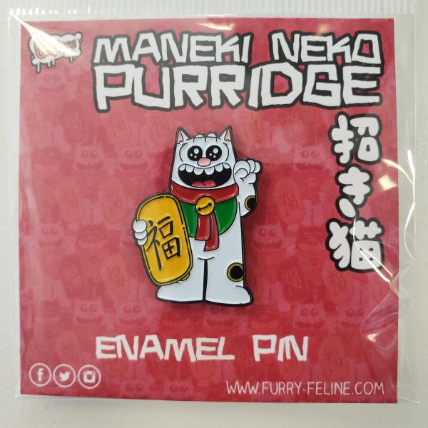 Maneki Neko Purridge Enamel Pin picture