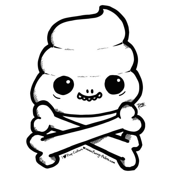 Skully Poop Heavy Duty Reusable Sticker picture