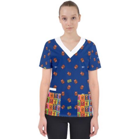 Purridge Spam Women's V-Neck Scrub Top picture