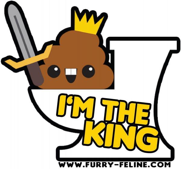 King Of The Throne Poop Reusable Sticker