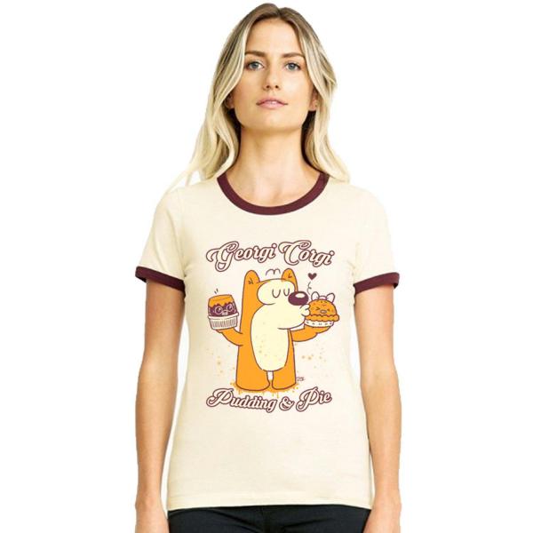 Georgi Corgi Womens Ringer Tee