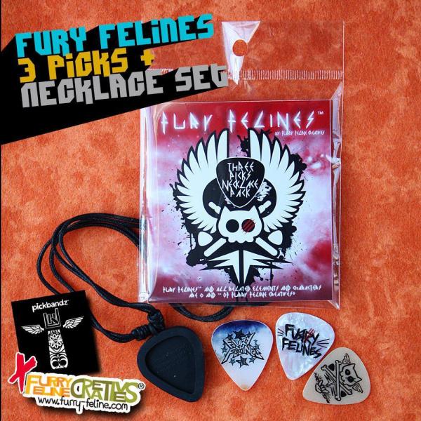 Fury Felines Pick Holder Necklace set