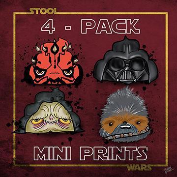 5x7 Stool Wars Sh*t Lords & Chewie The Dookie 4-pack Prints picture