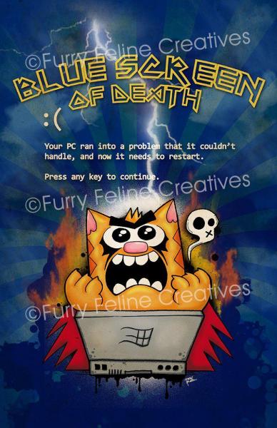 11x17 Blue Screen Of Death Print picture