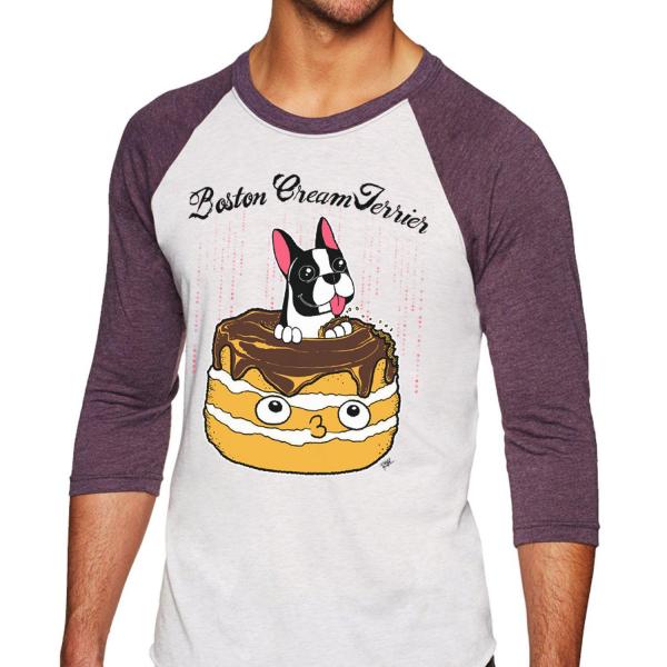 Boston Cream Terrier Unisex Raglan Tee