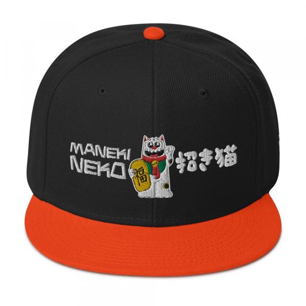 Purridge Maneki Neko Embroidered Snapback Hat picture