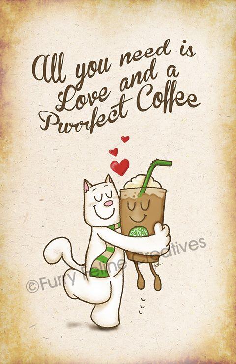 11x17 Catpuccino Purrfect Coffee Print picture