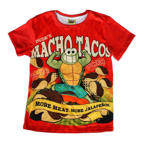 All-Over Print Macho Tacos Cotton Tee picture