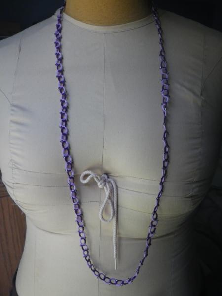 Purple and Lavender Opera length necklace