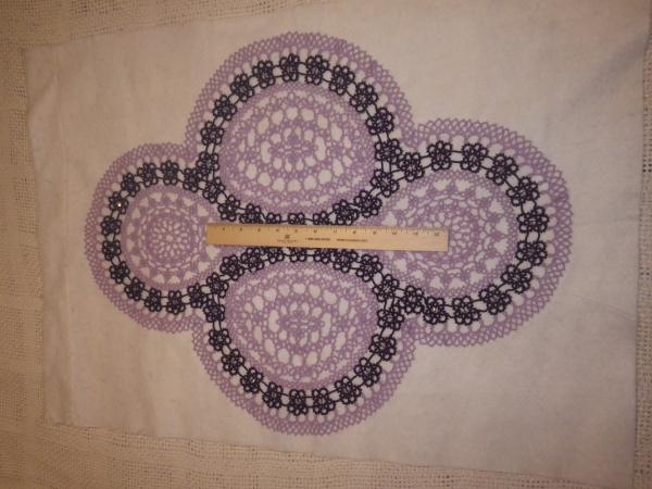 Lavender and Purple centerpiece/doily with Swarovski crystals picture