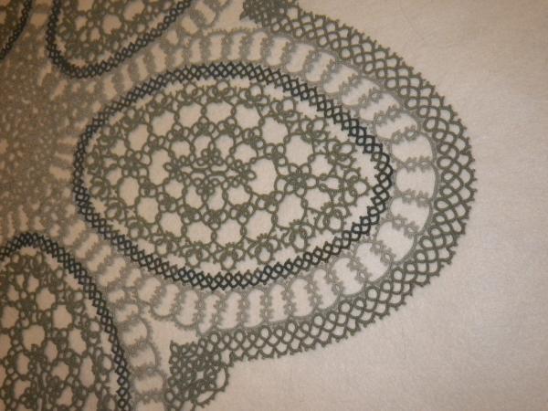 Sage Green centerpiece doily picture