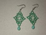 Baroque jade green earrings