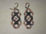 Variegated brown and black Celtic earrings