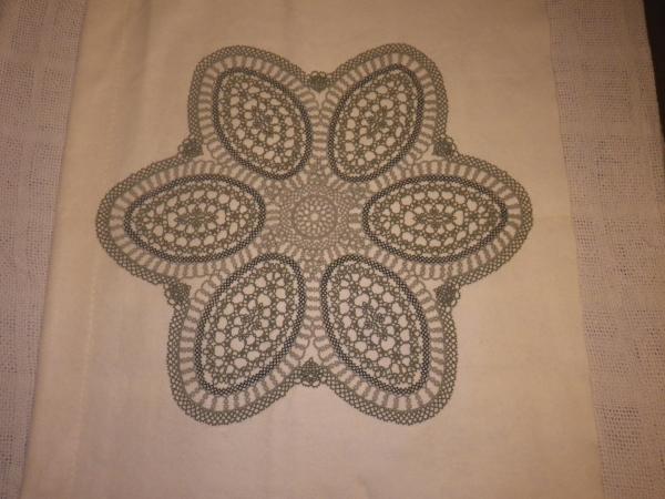 Sage Green centerpiece doily picture