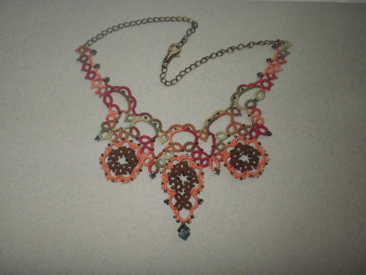 "Pumpkin Patch" Victorian style necklace/earring set picture